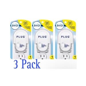 Febreze Plug In Air Freshener Fade Defy Plugs, Scented Oil Warmer, (Pack of 3)